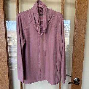 Pink Clover Mauve Ribbed Cowl Neck Pullover